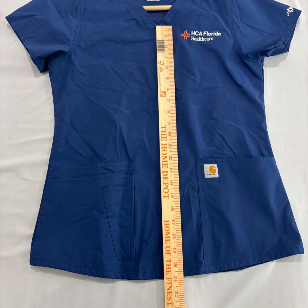 Carhartt Liberty V-Neck Scrub Top Navy Blue HCA Florida Healthcare Women S - Picture 4 of 13